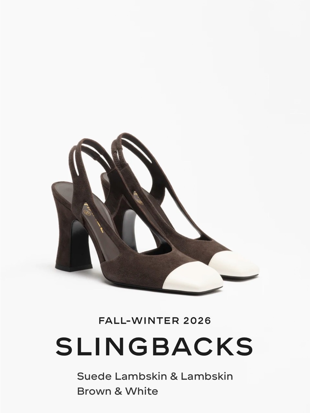 Chanel Fall-Winter 2026 Slingbacks Suede Lambskin & Lambskin Brown & White